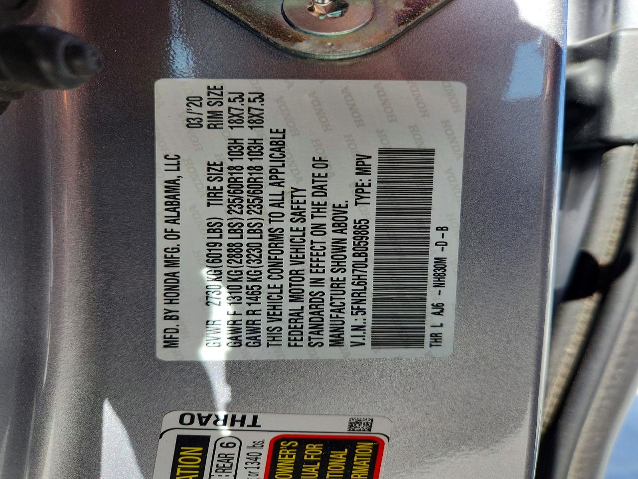Honda Odyssey Exl