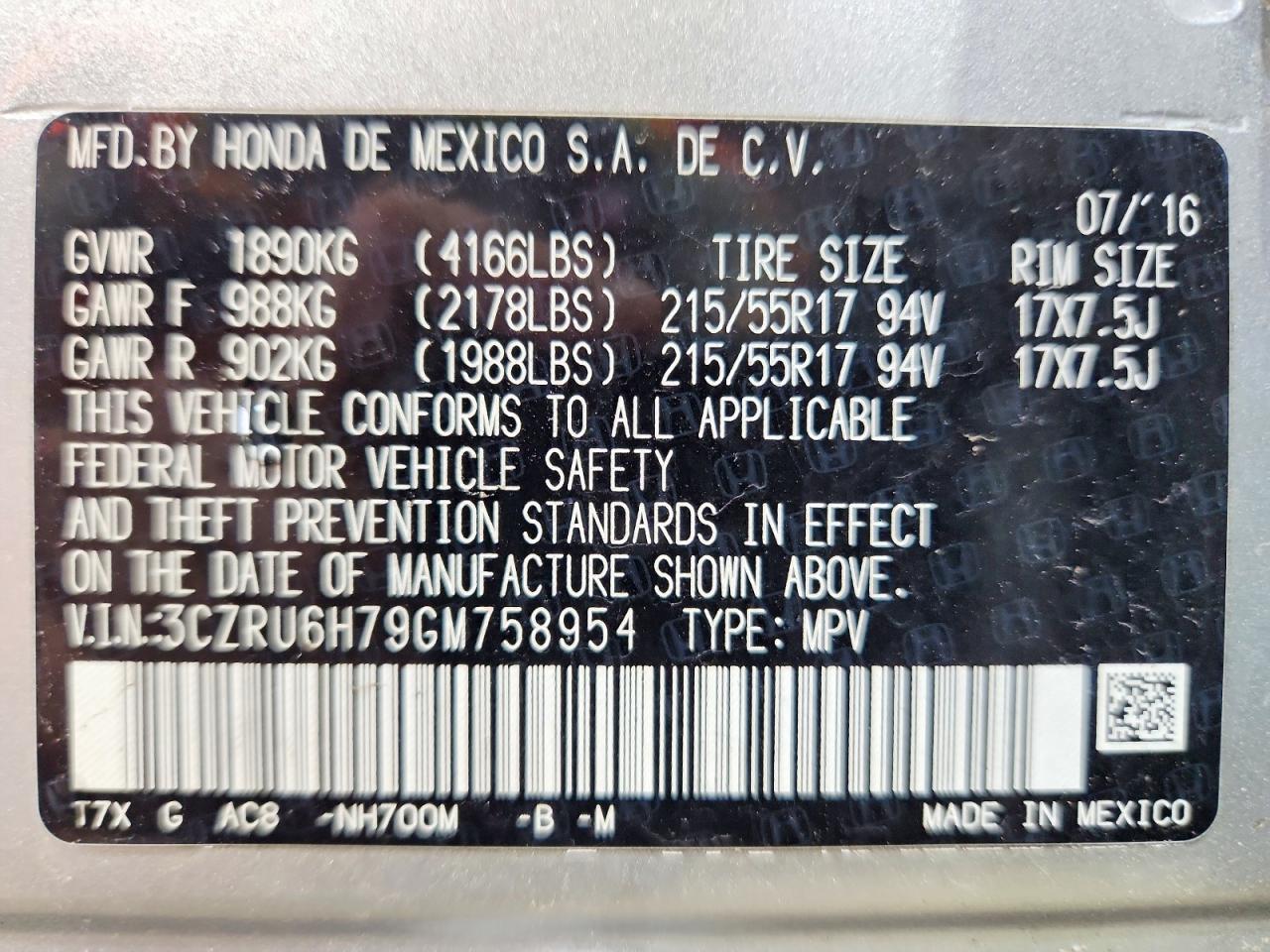 Honda HR-V Exl