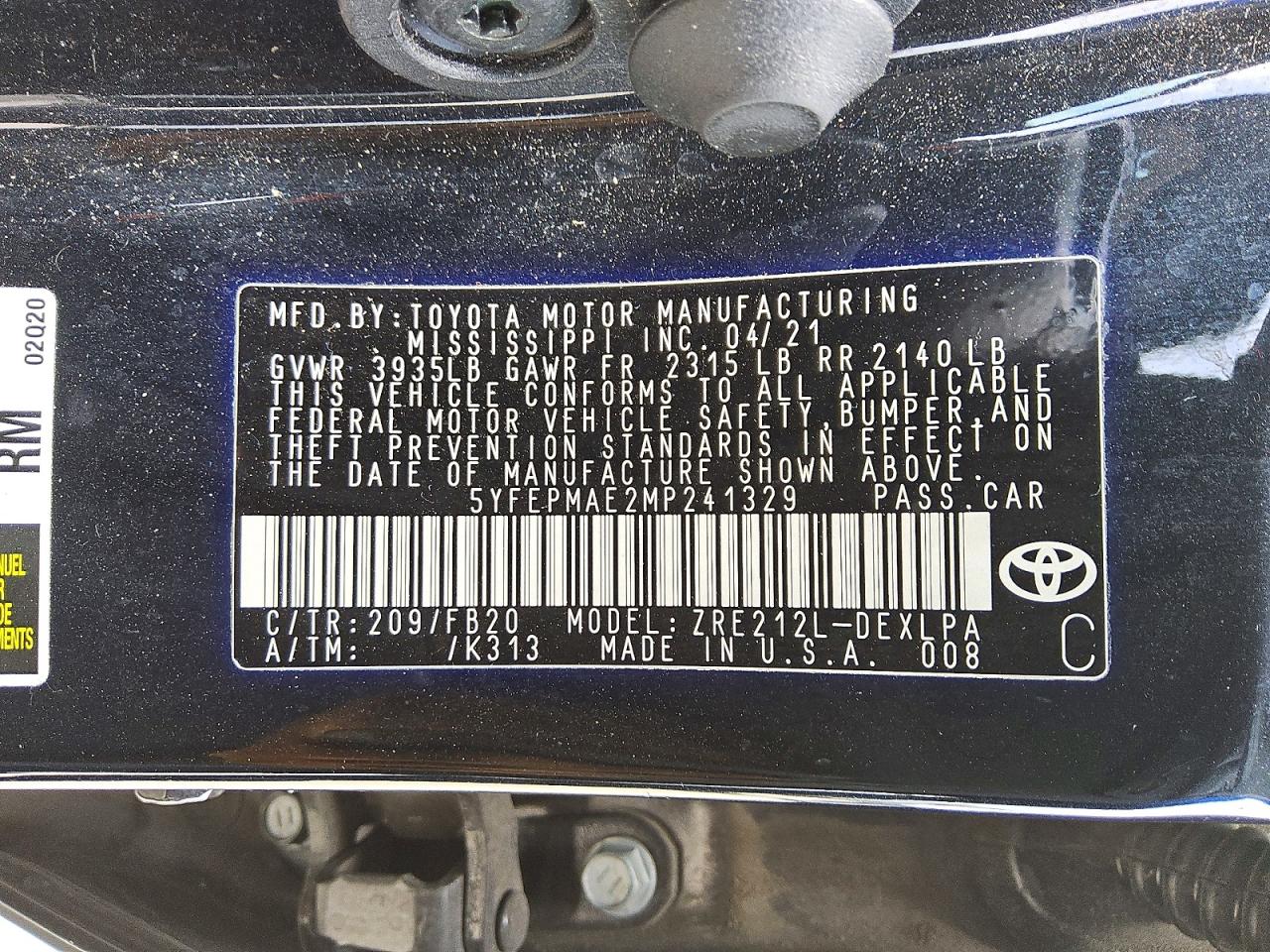 Toyota Corolla Le