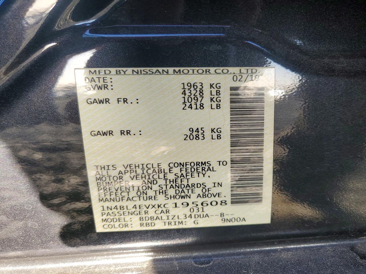 Nissan Altima 2.5 Sl