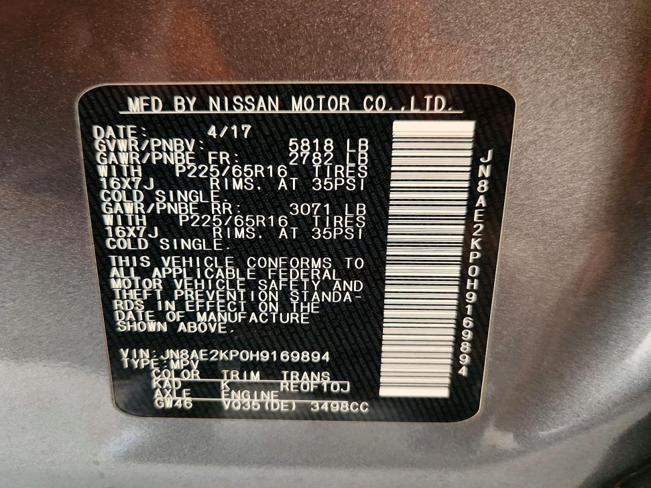 Nissan Quest Sv