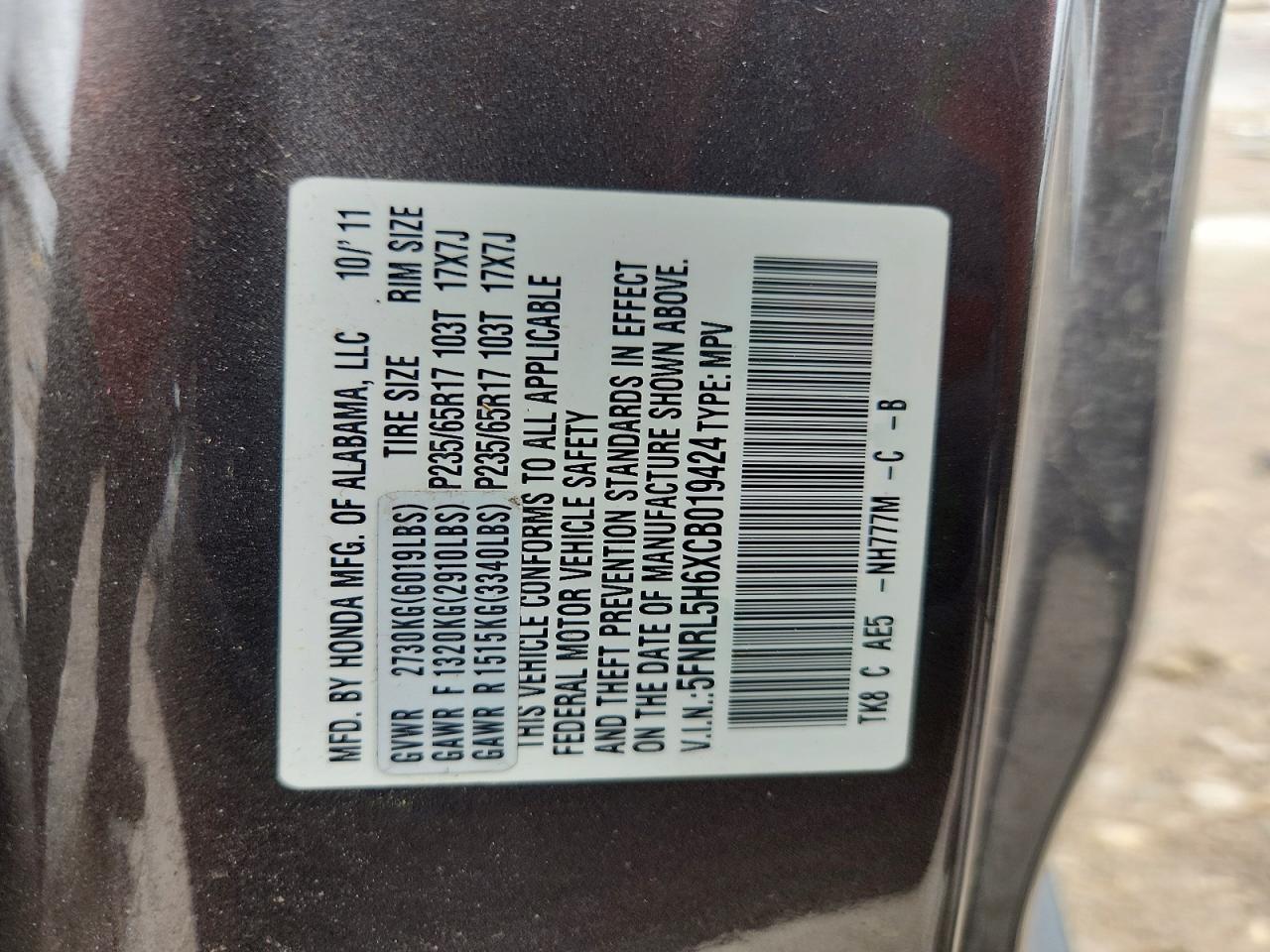 Honda Odyssey Exl