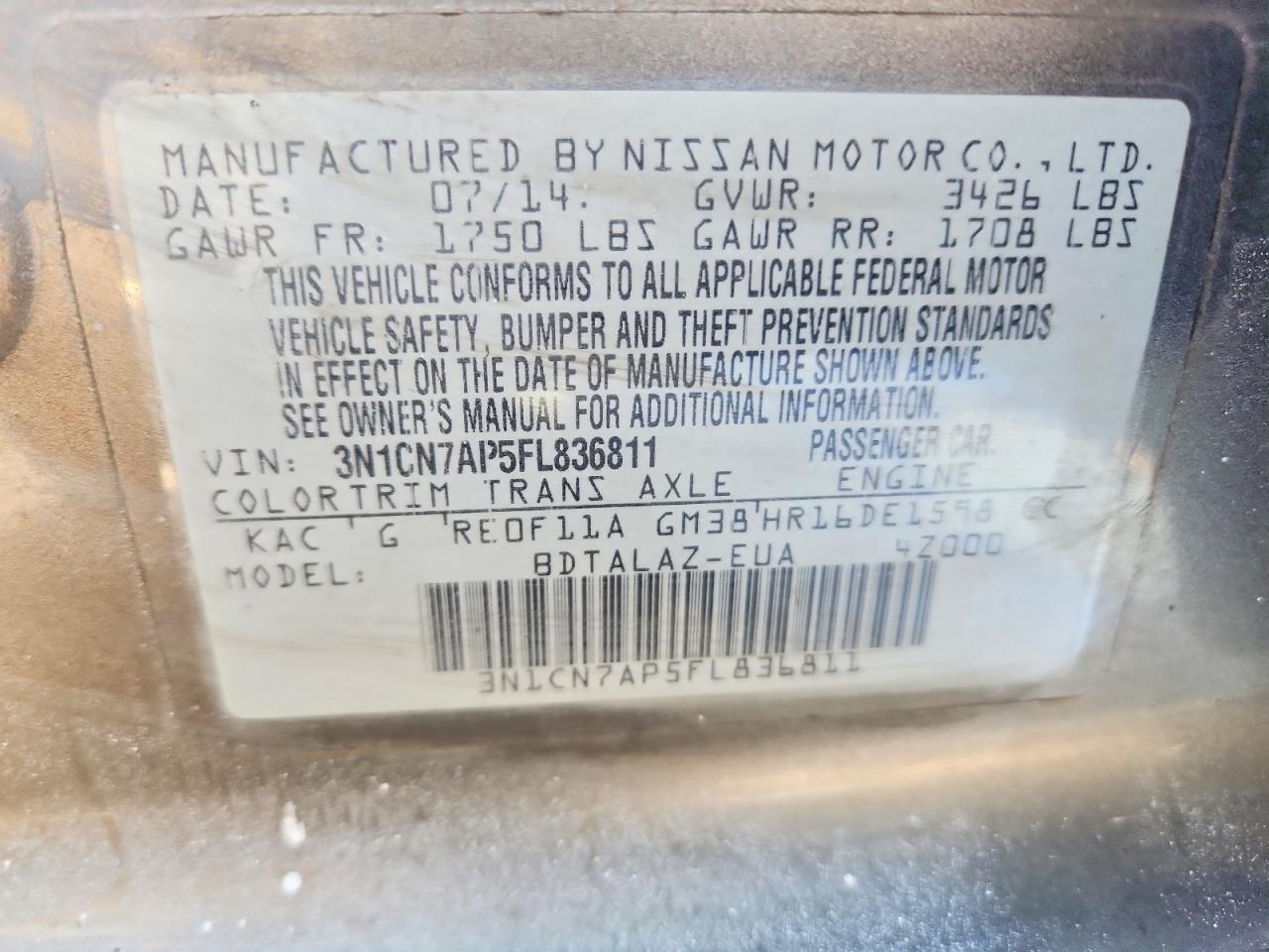Nissan Versa 1.6 S Plus