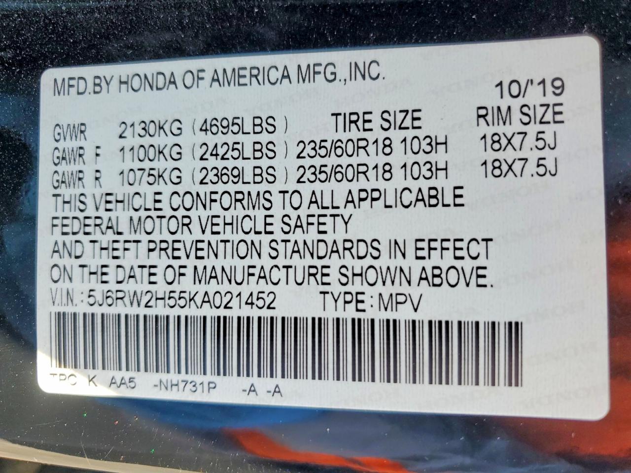 Honda Crv Ex