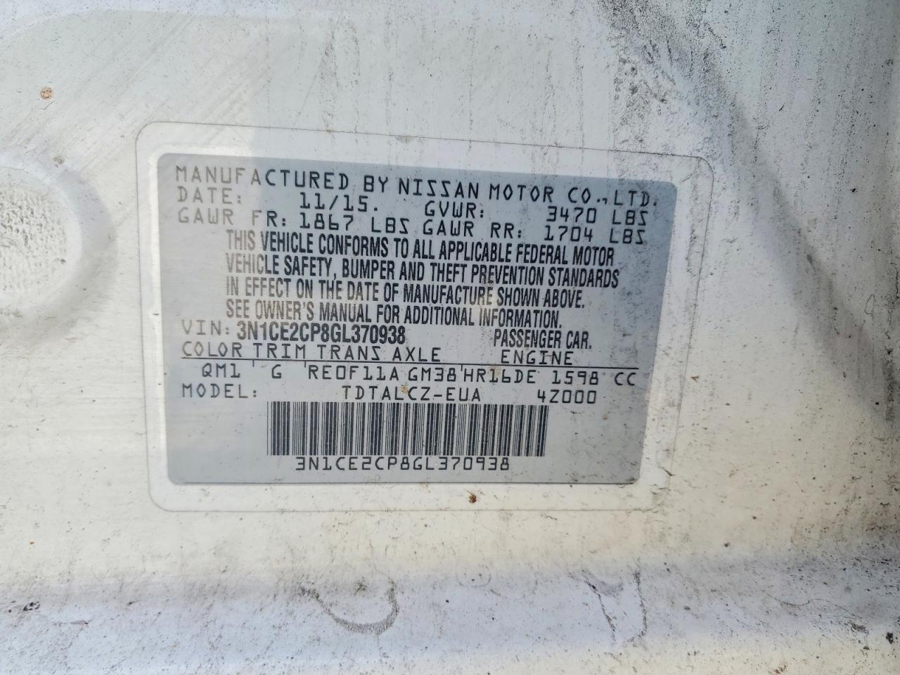 Nissan Versa S Plus