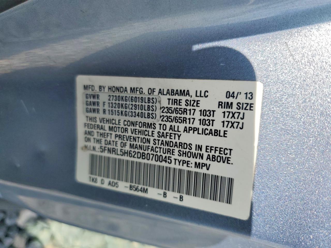 Honda Odyssey Exl