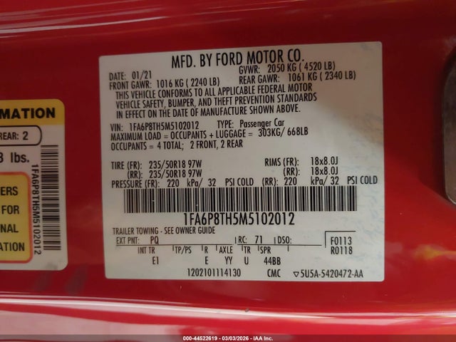 Ford Mustang Ecoboost Premium Fastback