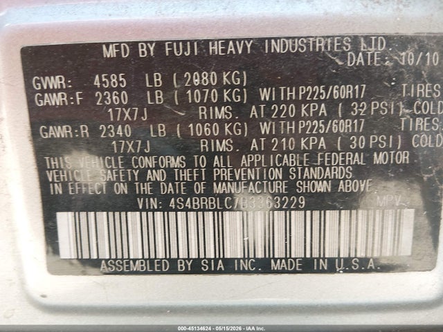 Subaru Outback 2.5i Limited