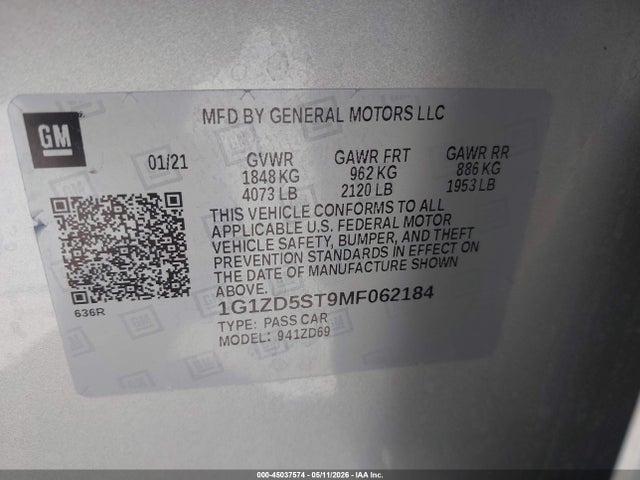 Chevrolet Malibu Fwd Lt