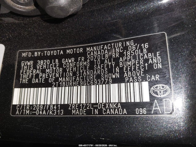 Toyota Corolla Le