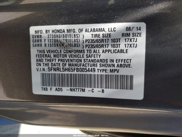 Honda Odyssey Ex-l