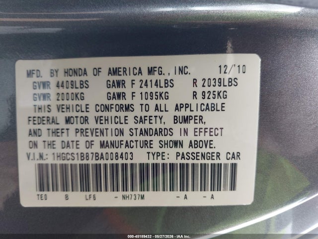 Honda Accord 2.4 Ex-l