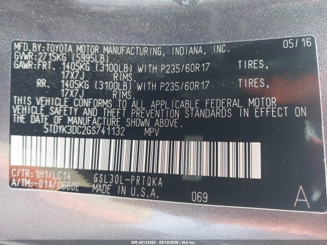 Toyota Sienna Xle Premium 8 Passenger