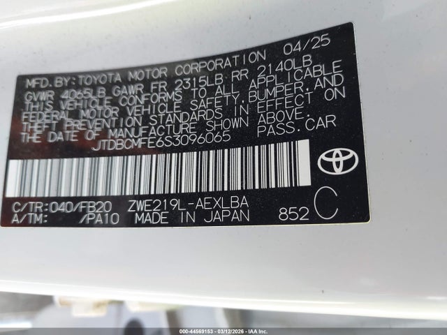 Toyota Corolla Hybrid Le