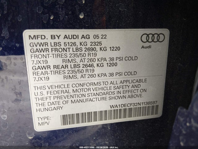 Audi Q3 Premium 45 Tfsi S Line Quattro Tiptronic