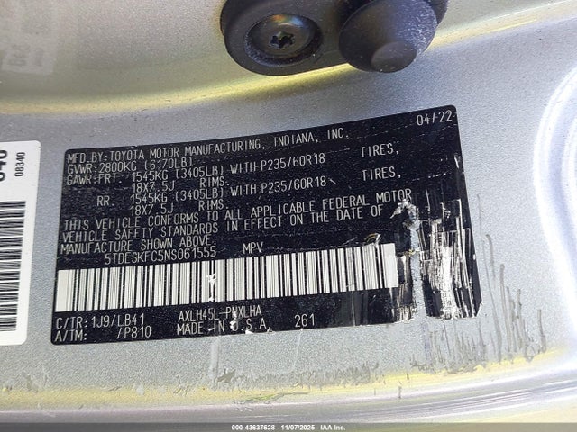 Toyota Sienna Platinum