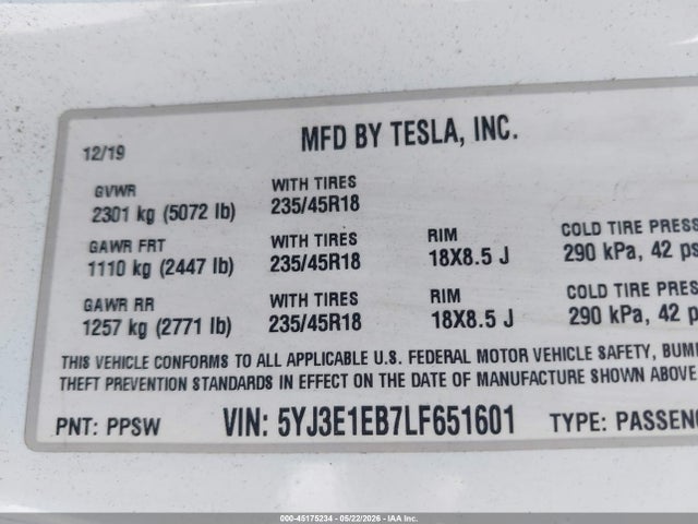 Tesla Model 3 Long Range Dual Motor All-wheel Drive