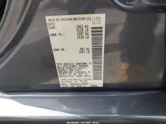 Nissan Altima Sv Fwd