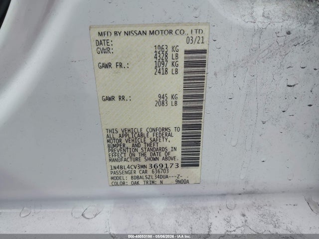 Nissan Altima Sr Fwd