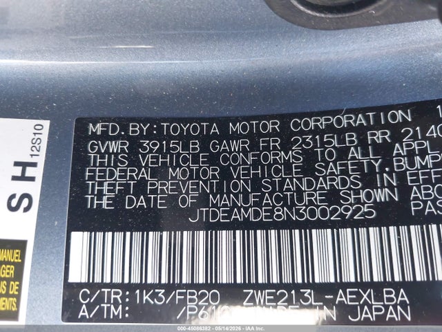 Toyota Corolla Hybrid Le