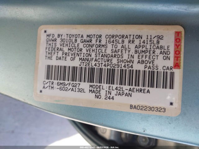 Toyota Tercel Dx
