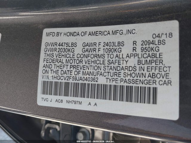 Honda Accord Ex-l 2.0t