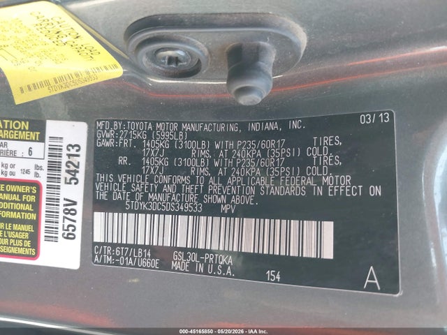 Toyota Sienna Xle V6 8 Passenger