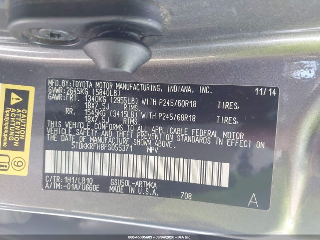 Toyota Highlander Xle V6