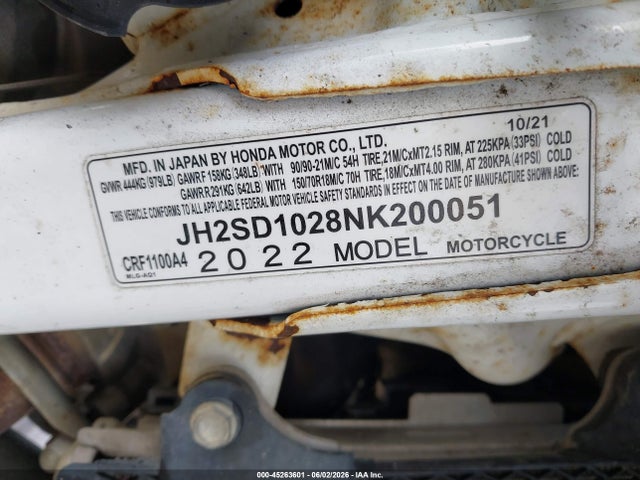 Honda Crf1100 A4