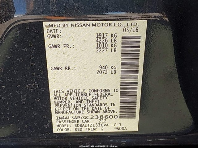 Nissan Altima 2.5 Sl