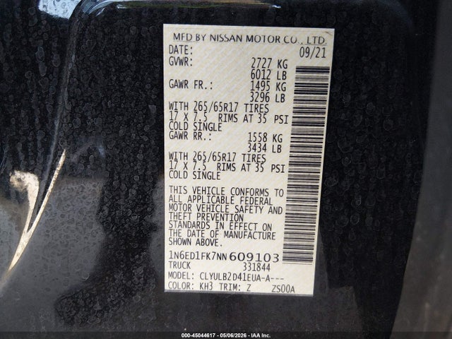 Nissan Frontier Long Bed Sv 4x4