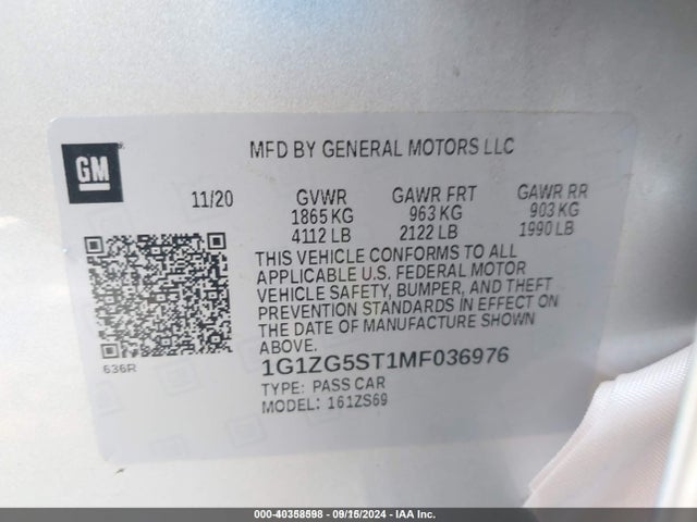 Chevrolet Malibu Fwd Rs
