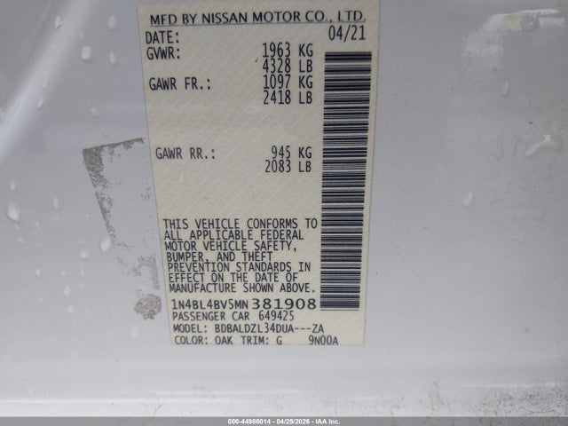 Nissan Altima S Fwd