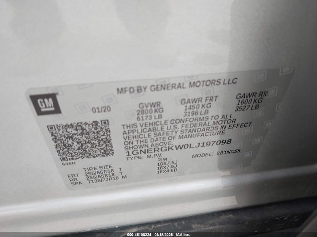 Chevrolet Traverse Fwd Lt Cloth