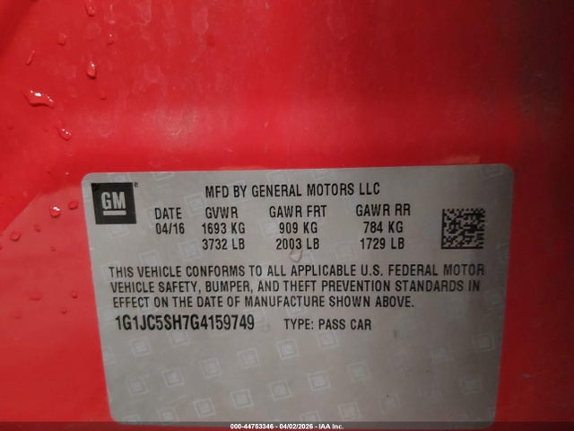Chevrolet Sonic Lt Auto