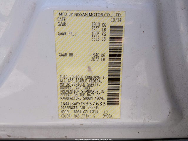 Nissan Altima 2.5 S
