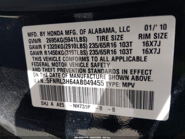 Honda Odyssey Ex-l