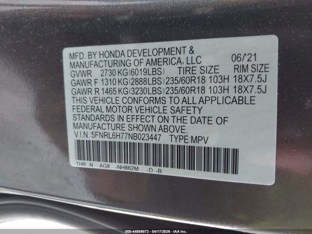 Honda Odyssey Ex-l