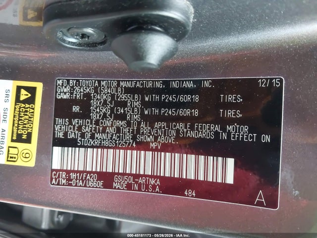 Toyota Highlander Le Plus V6