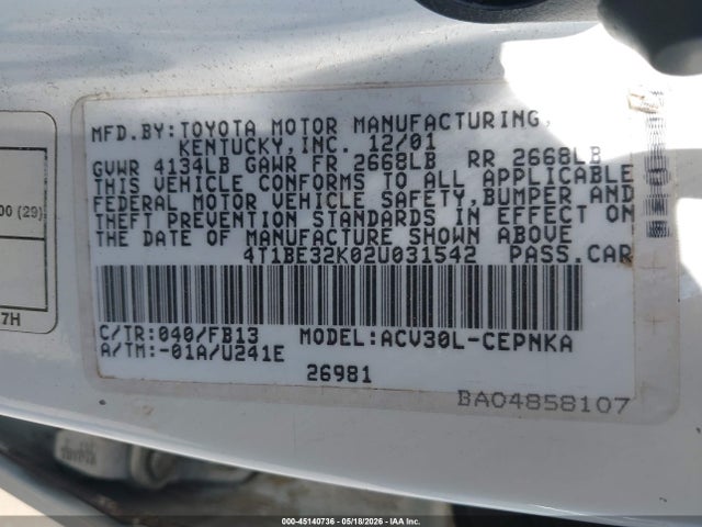 Toyota Camry Le