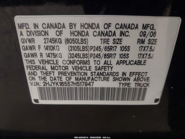 Honda Ridgeline Rtl