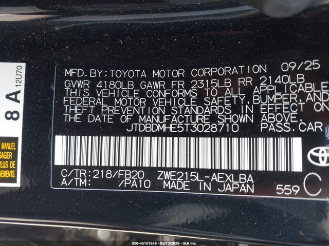 Toyota Corolla Hybrid Le