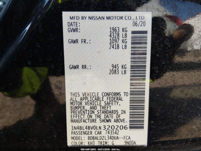 Nissan Altima S Fwd