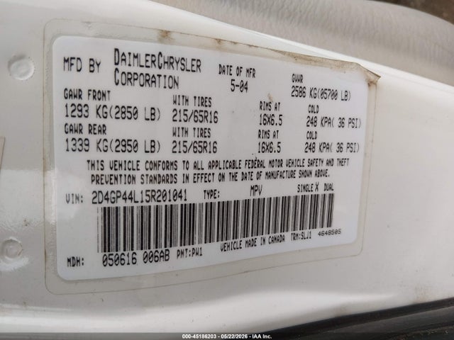 Dodge Grand Caravan Sxt
