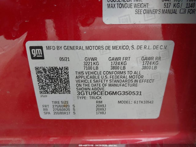 GMC Sierra 1500 4wd  Short Box Elevation
