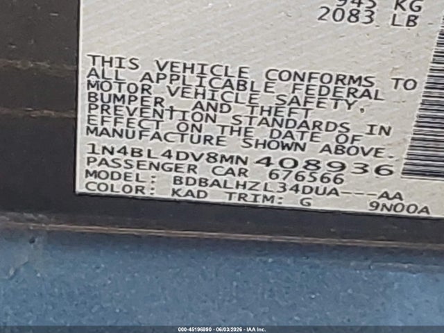 Nissan Altima Sv Fwd