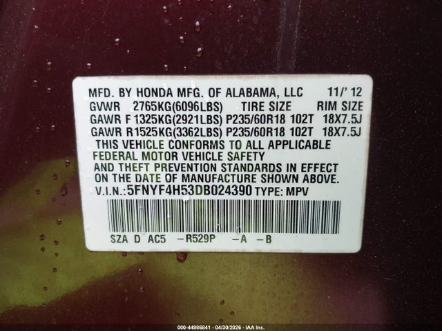 Honda Pilot Ex-l
