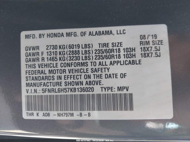 Honda Odyssey Ex
