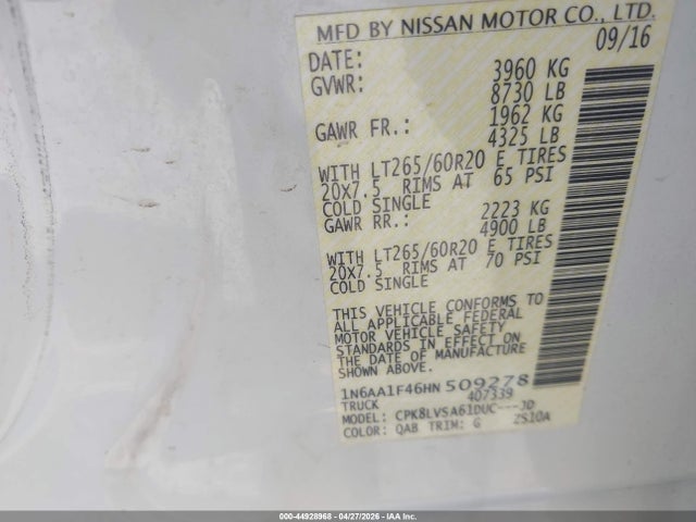 Nissan Titan Sl Gas