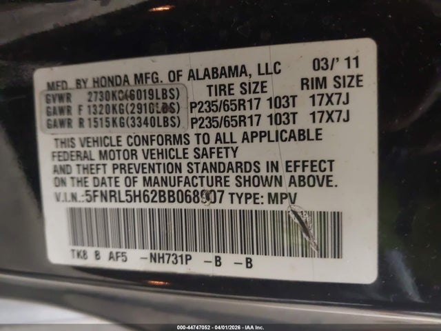 Honda Odyssey Ex-l